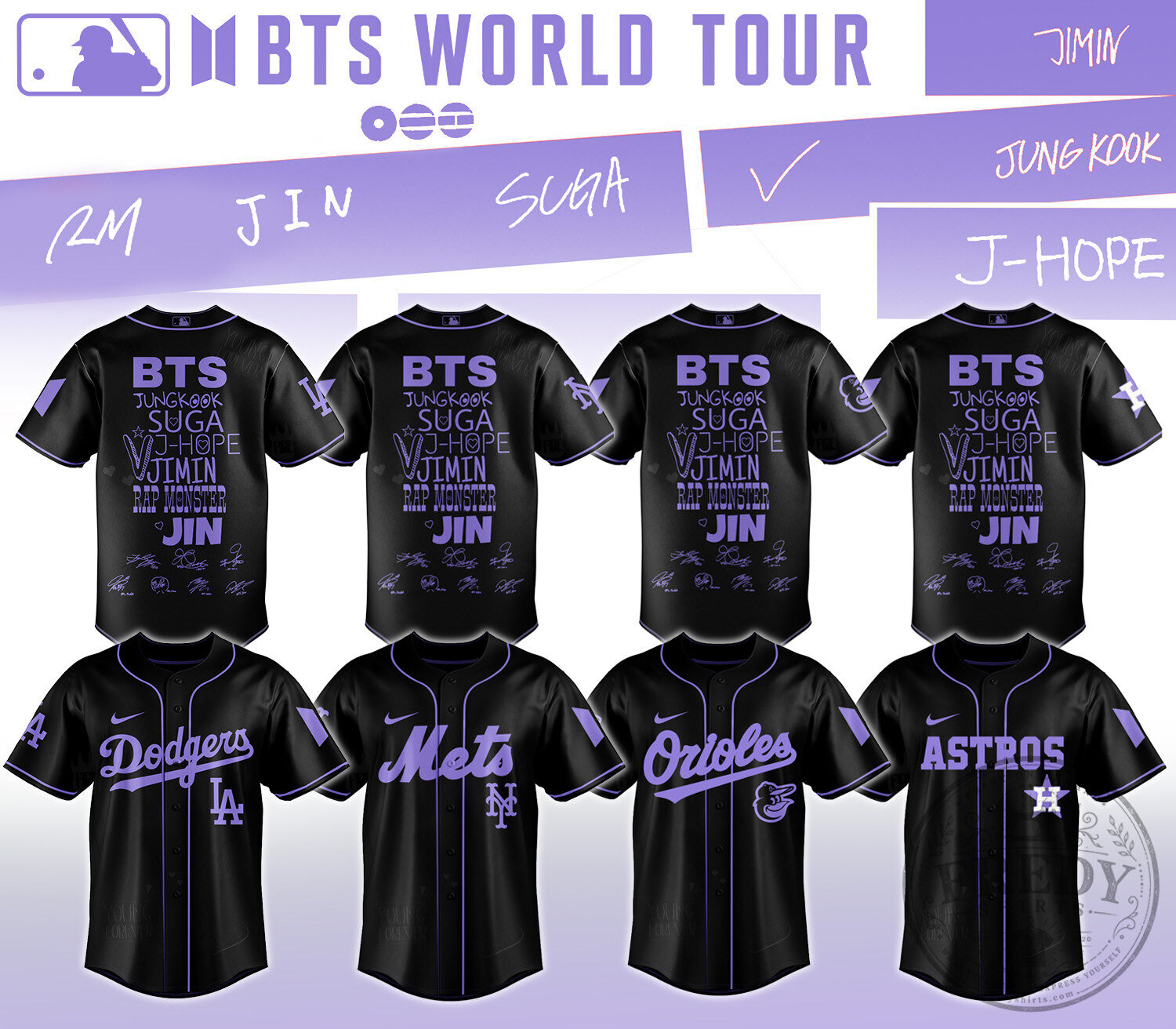 BTS WORLD TOUR ‘ARIRANG’ 2026 Limited Edition - Jersey 1 by MLB All Teams