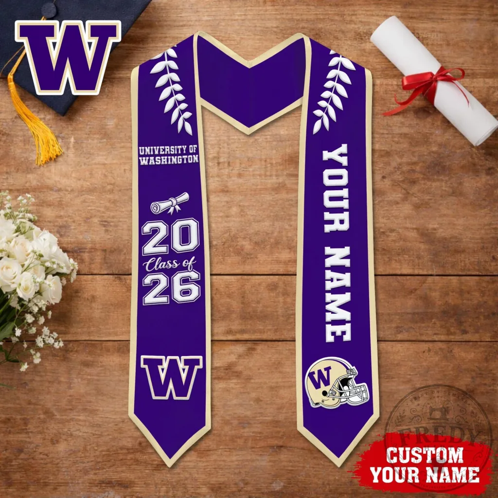 Washington Huskies University of Washington Class of 2026 Graduation Stole 31 Washington Huskies University of Washington Class of 2026 Graduation Stole