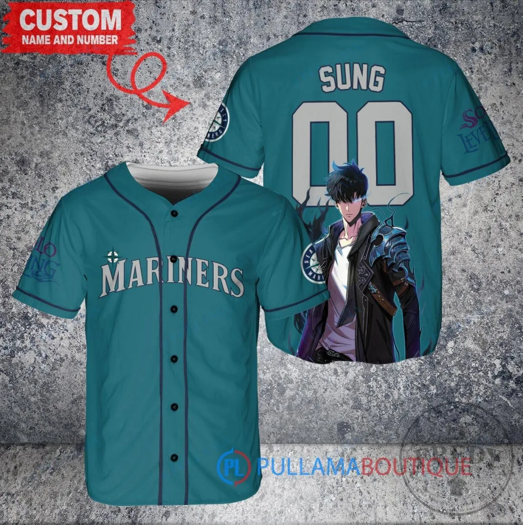 Seattle Mariners Baseball Solo Leveling Sung Jinwoo Custom Baseball Jersey 11 Seattle Mariners Baseball Solo Leveling Sung Jinwoo Custom Baseball Jersey