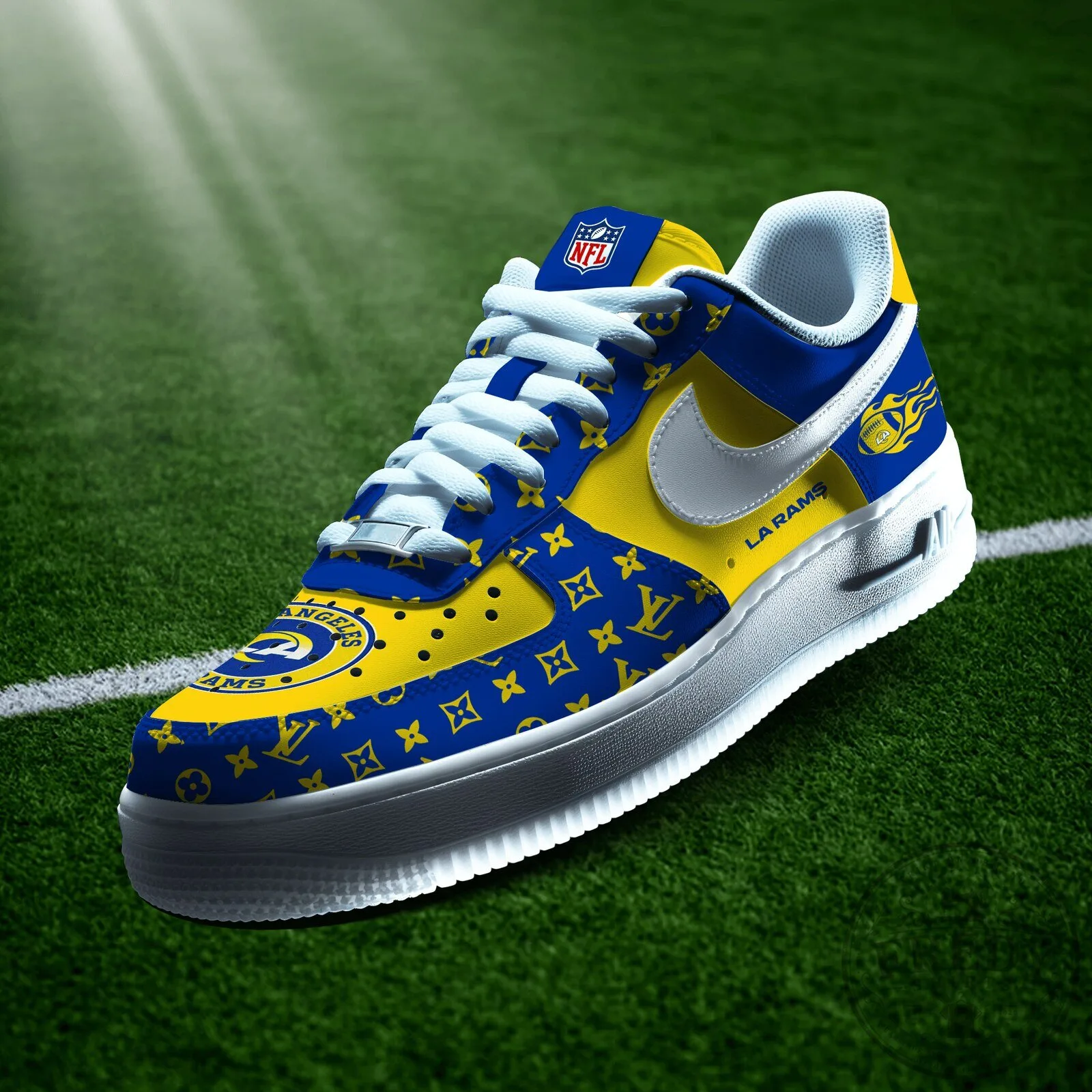 Los Angeles Rams National Football League Louis Vuitton Pattern Low Top Sneakers