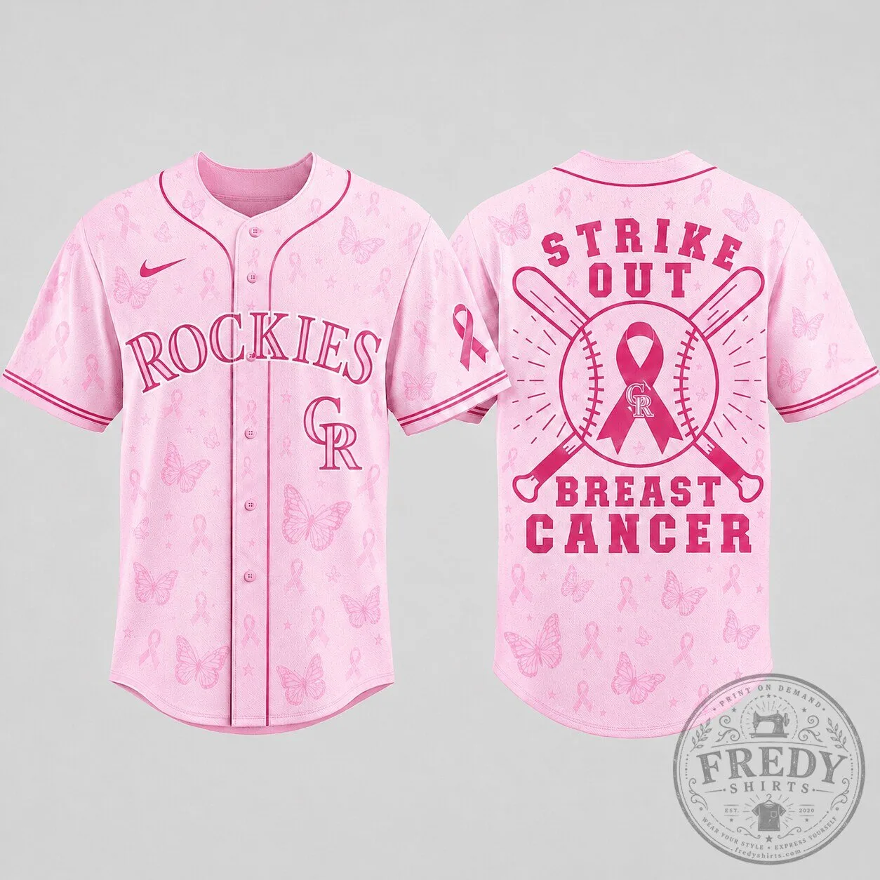 Colorado Rockies Baseball Breast Cancer Awareness Pink Ribbon Jersey