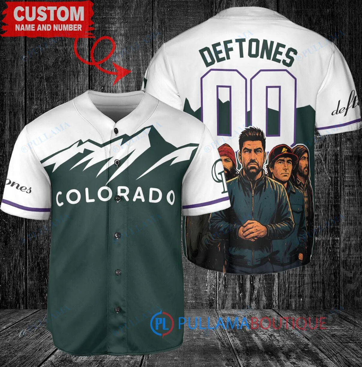 Colorado Rockies Baseball Deftones Band Custom Name Number Baseball Jersey