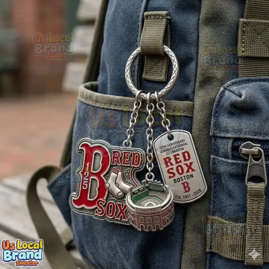 Boston Red Sox 125th Anniversary Fenway Park Baseball Team Keychain
