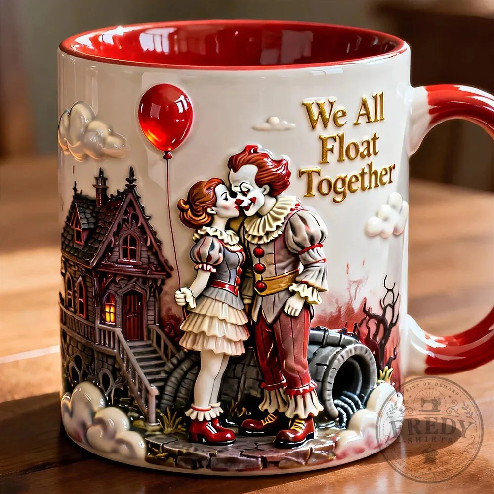 Pennywise and Georgie Horror Couple We All Float Together Coffee Mug