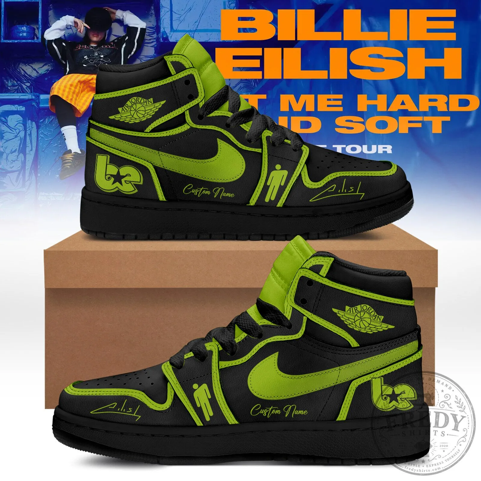 Custom Name Shoes for Billie Eilish's Hit Me Hard and Soft The Tour