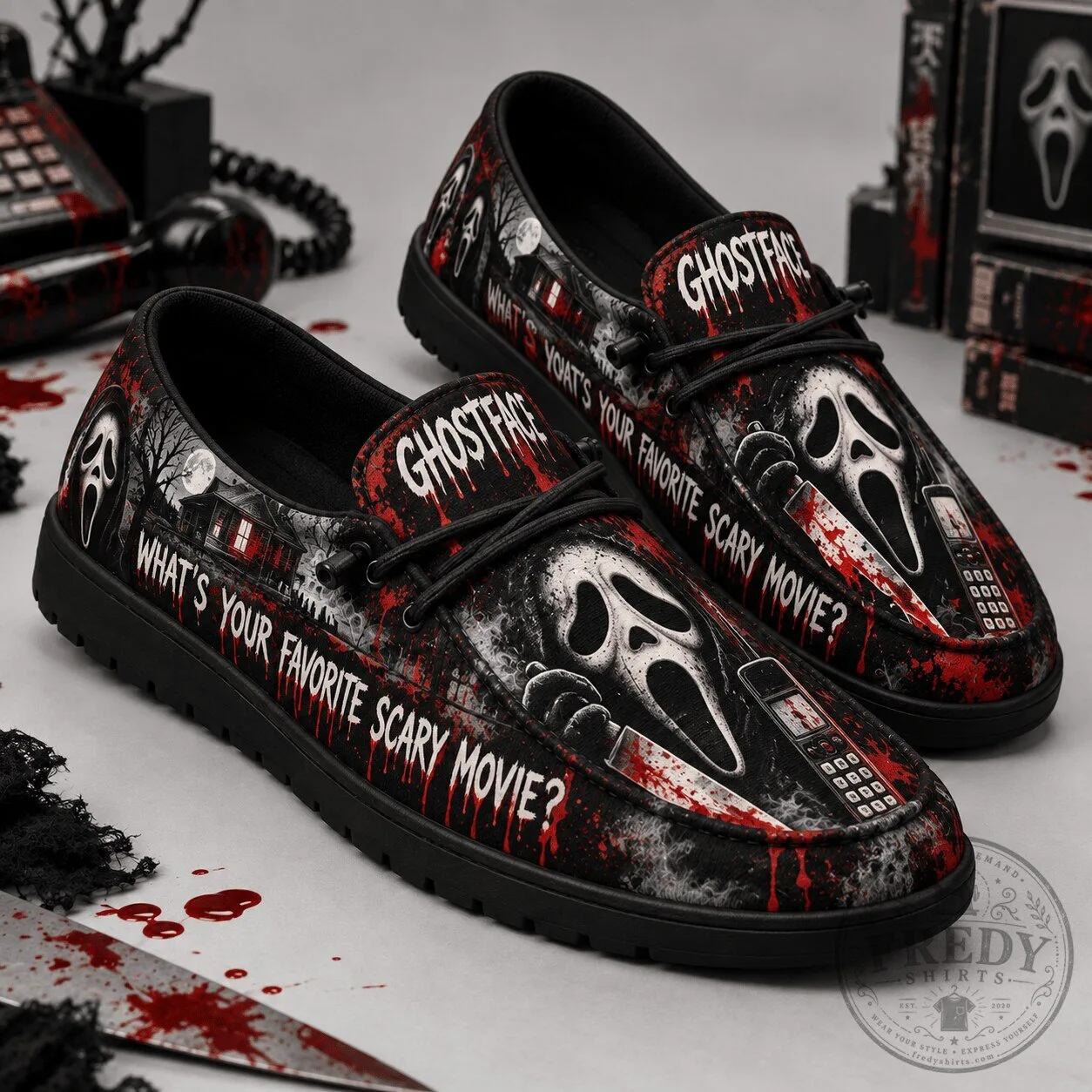 Ghostface Scream Horror Movie What's Your Favorite Scary Movie Loafer Shoes