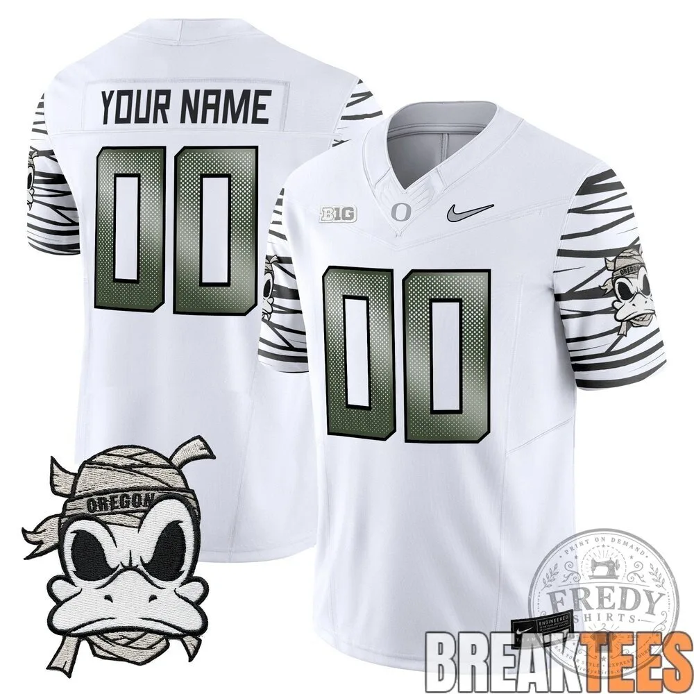 Oregon Ducks Mummy Duck Custom Football Jersey