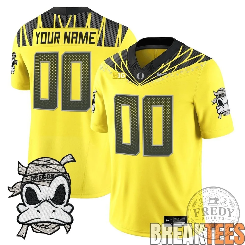 Oregon Ducks Mummy Duck Custom Football Jersey 12 Oregon Ducks Mummy Duck Custom Football Jersey