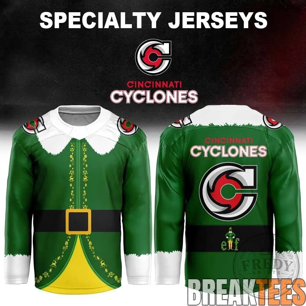 Cincinnati Cyclones Elf Matinee Green Specialty Hockey Jersey