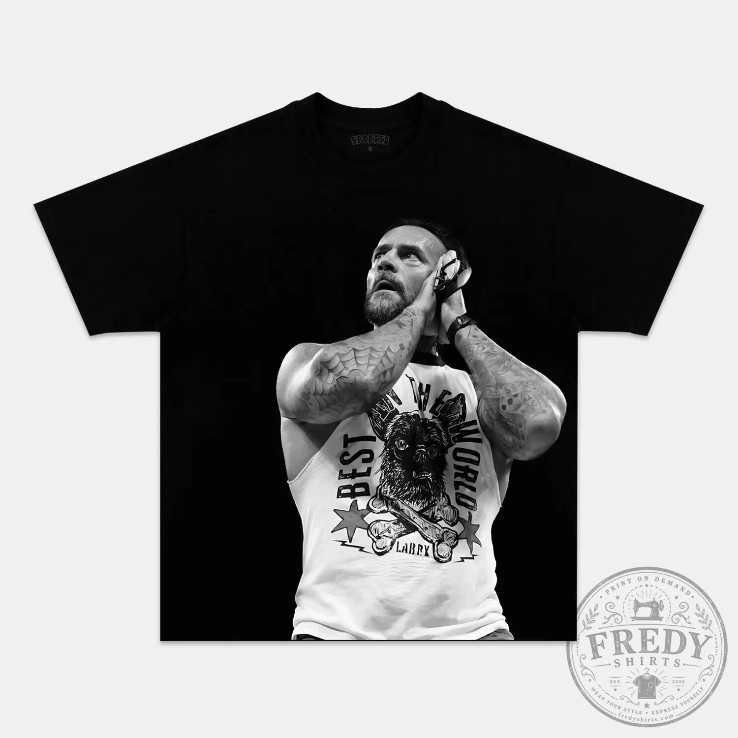 CM Punk Best in the World Larry Dog Black T-Shirt