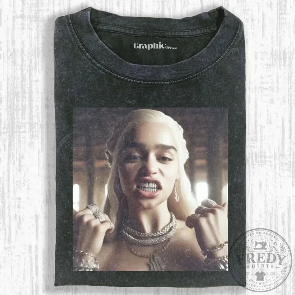 T-Shirt featuring Daenerys Targaryen as the Dragon Queen from Game of Thrones T-Shirt featuring Daenerys Targaryen as the Dragon Queen from Game of Thrones