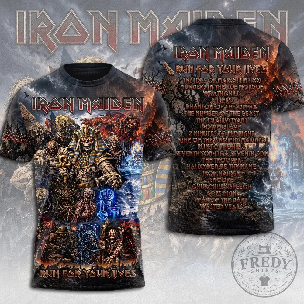 Heavy Metal Band T-Shirt for Iron Maiden's Run for Your Lives World Tour 4 Heavy Metal Band T-Shirt for Iron Maiden's Run for Your Lives World Tour