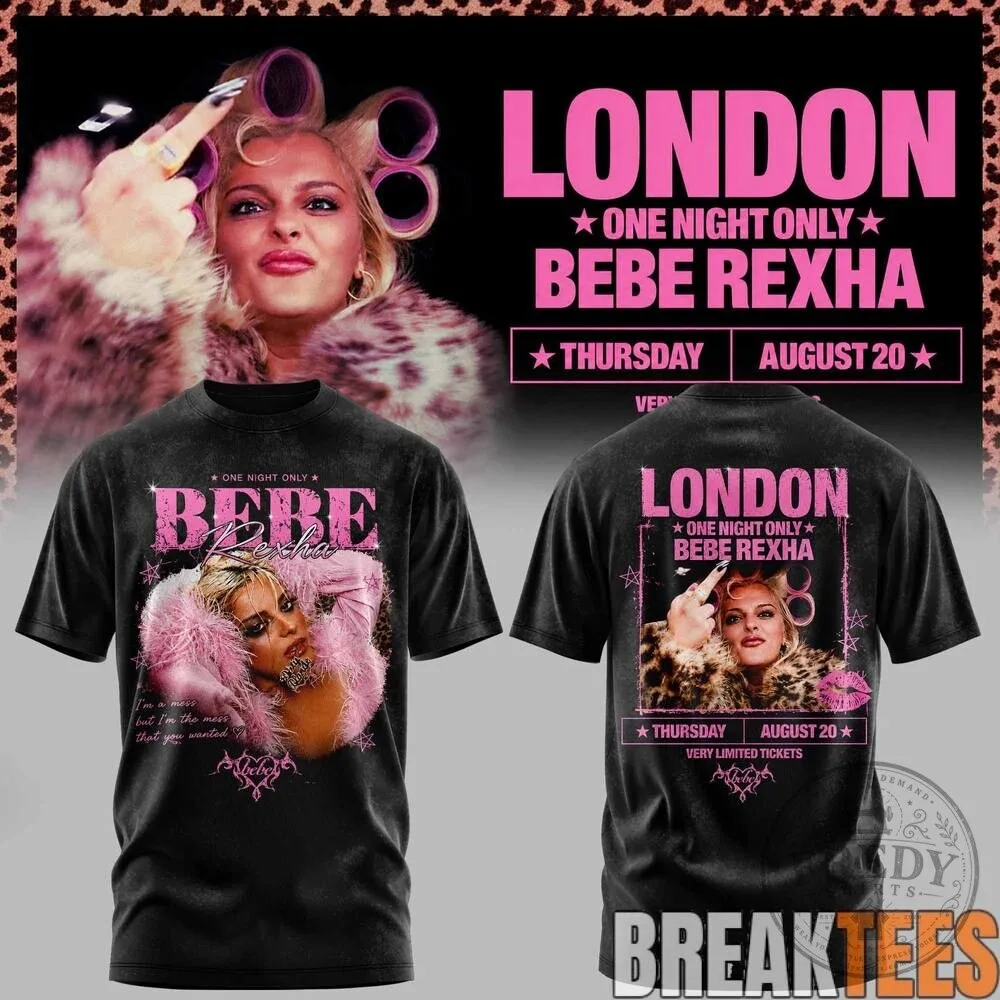 Bebe Rexha London One Night Only Concert Tour Black T-Shirt