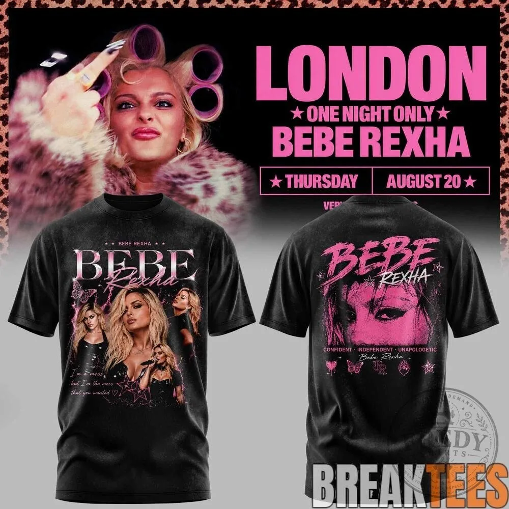 Bebe Rexha London One Night Only Concert Tour Black T-Shirt 8 Bebe Rexha London One Night Only Concert Tour Black T-Shirt