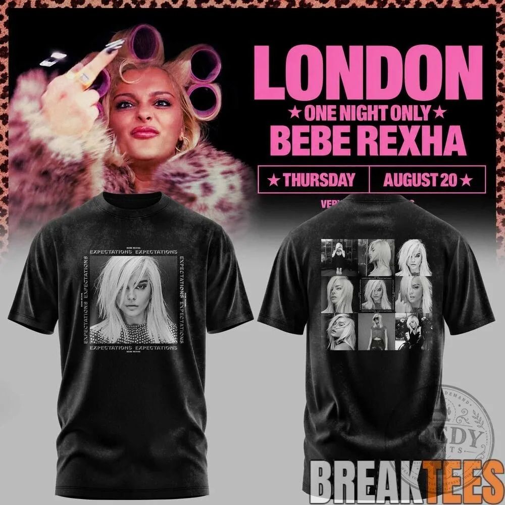 Bebe Rexha London One Night Only Concert Tour Black T-Shirt 9 Bebe Rexha London One Night Only Concert Tour Black T-Shirt