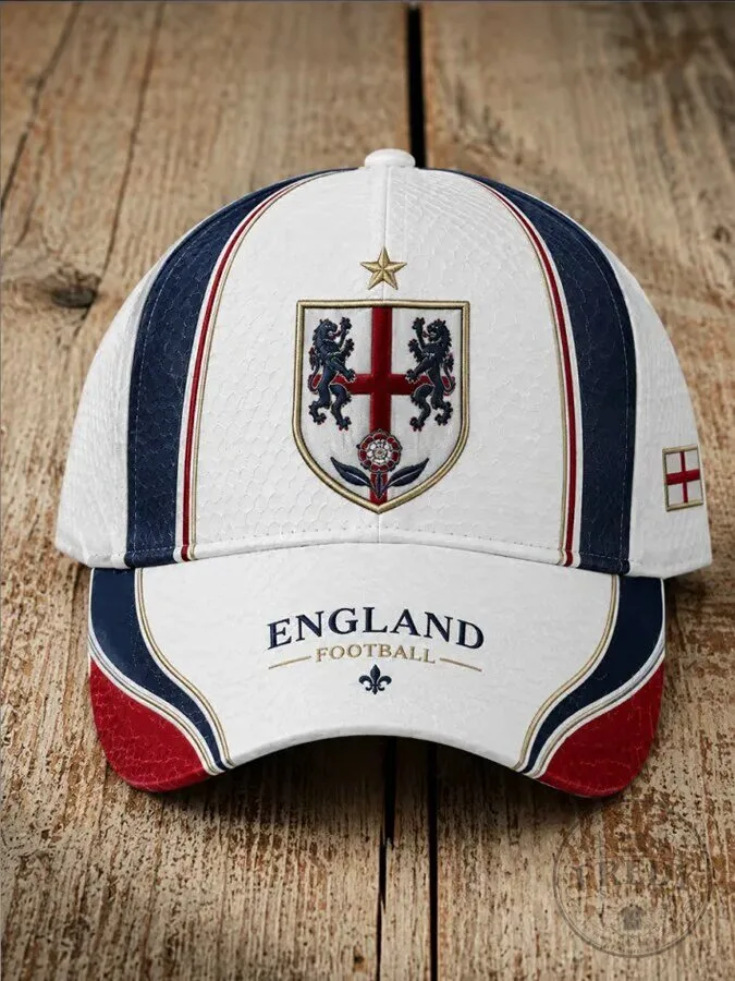 England Football Supporters Crest White Baseball Cap Hat