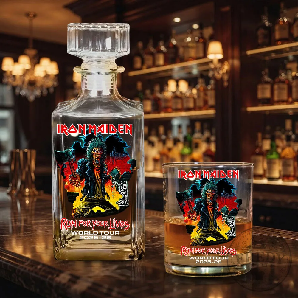 Iron Maiden Run For Your Lives World Tour 2025-26 Whiskey Decanter Set