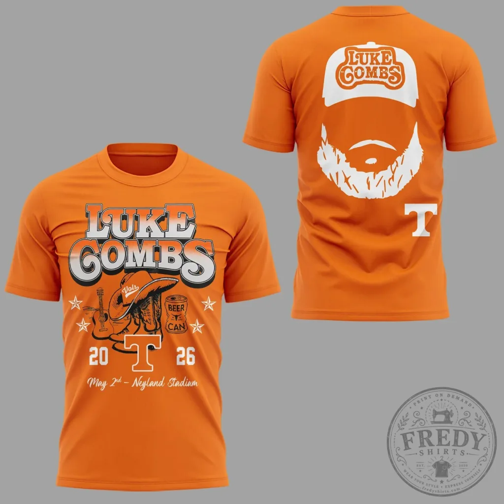 Neyland Stadium Concert T-Shirt featuring Luke Combs' My Kinda Saturday Night design Neyland Stadium Concert T-Shirt featuring Luke Combs' My Kinda Saturday Night design