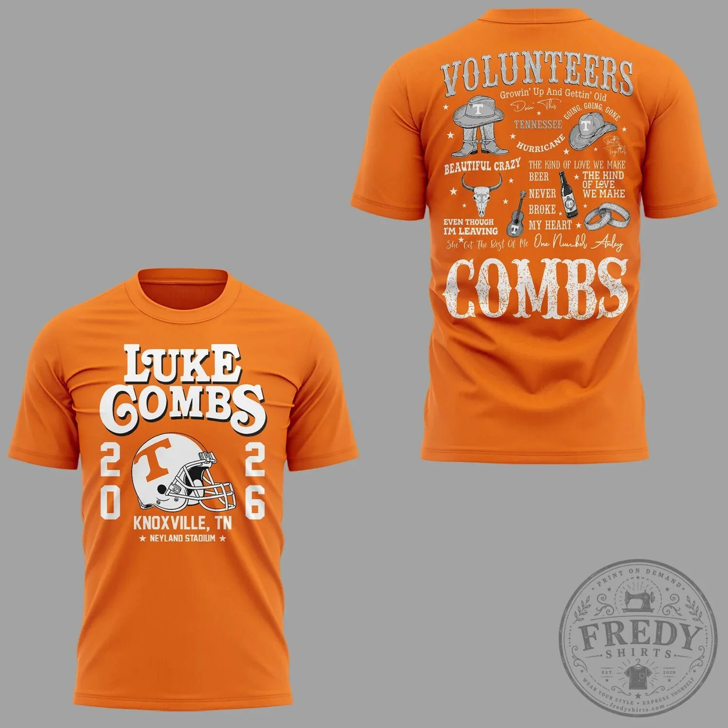 Luke Combs Neyland Stadium Knoxville Tennessee Concert T-Shirt 3 Luke Combs Neyland Stadium Knoxville Tennessee Concert T-Shirt