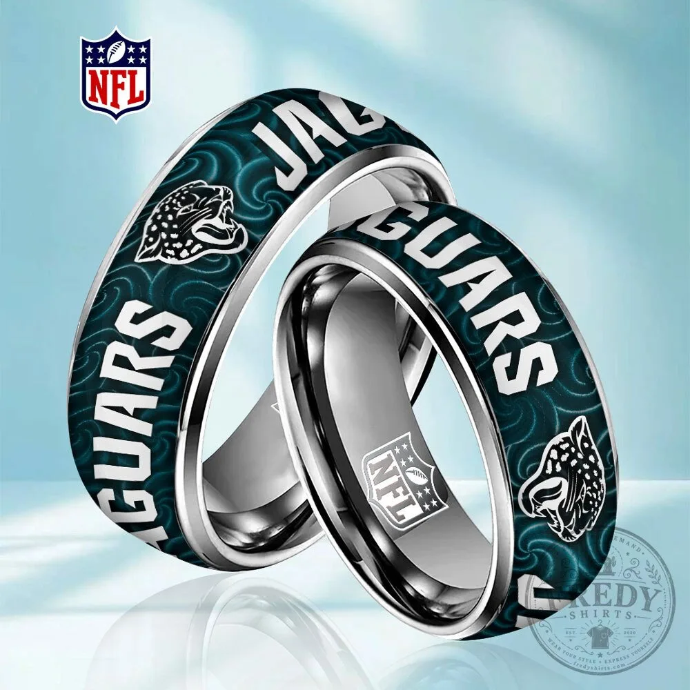 Jacksonville Jaguars NFL Team Logo and Wordmark Sports Fan Ring