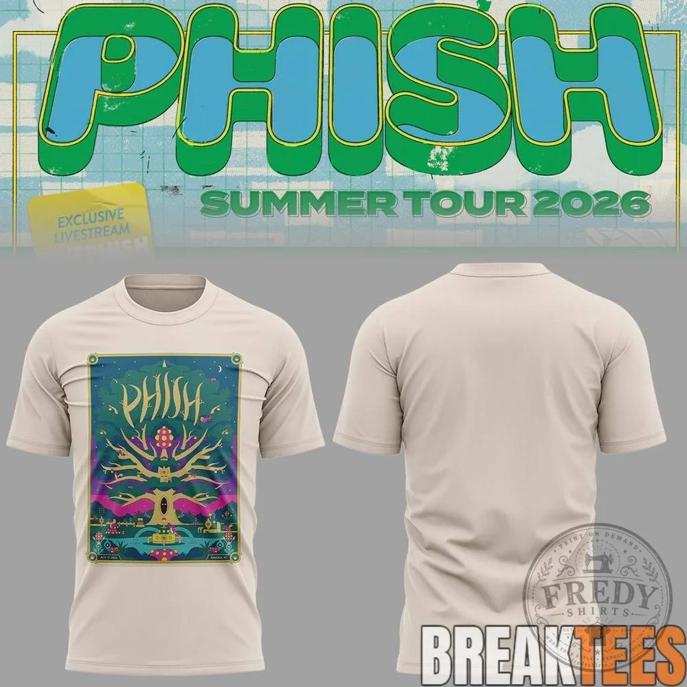 Phish Summer Tour 2026 Raleigh North Carolina Concert Poster T-Shirt 1 Phish Summer Tour 2026 Raleigh North Carolina Concert Poster T-Shirt
