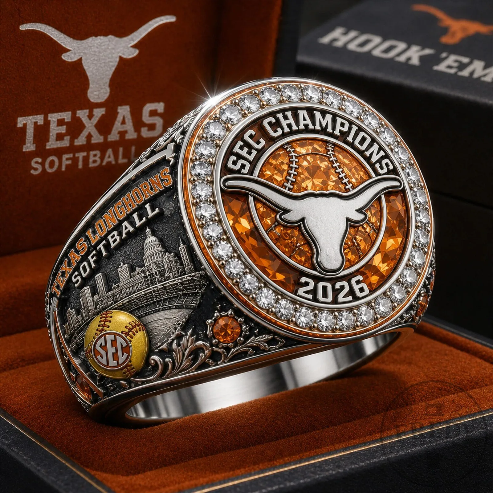 2026 Commemorative Ring for SEC Champions Softball - Texas Longhorns 2 2026 Commemorative Ring for SEC Champions Softball - Texas Longhorns