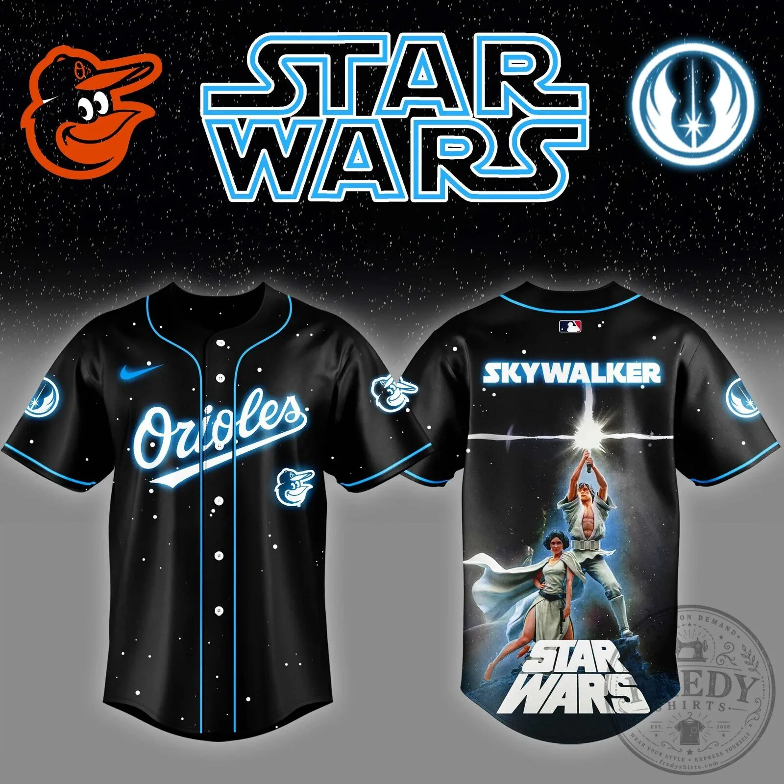 Baltimore Orioles Baseball Jersey - Skywalker Star Wars Edition