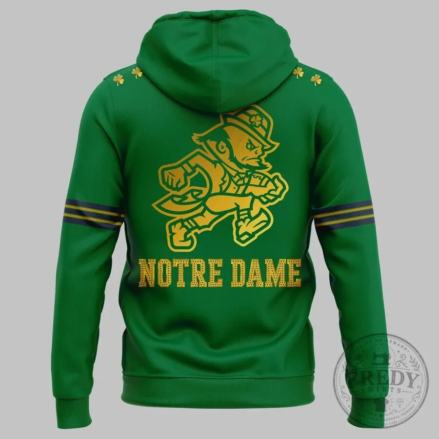 Notre Dame Fighting Irish Football Gold Logo Green Hoodie 9 Notre Dame Fighting Irish Football Gold Logo Green Hoodie