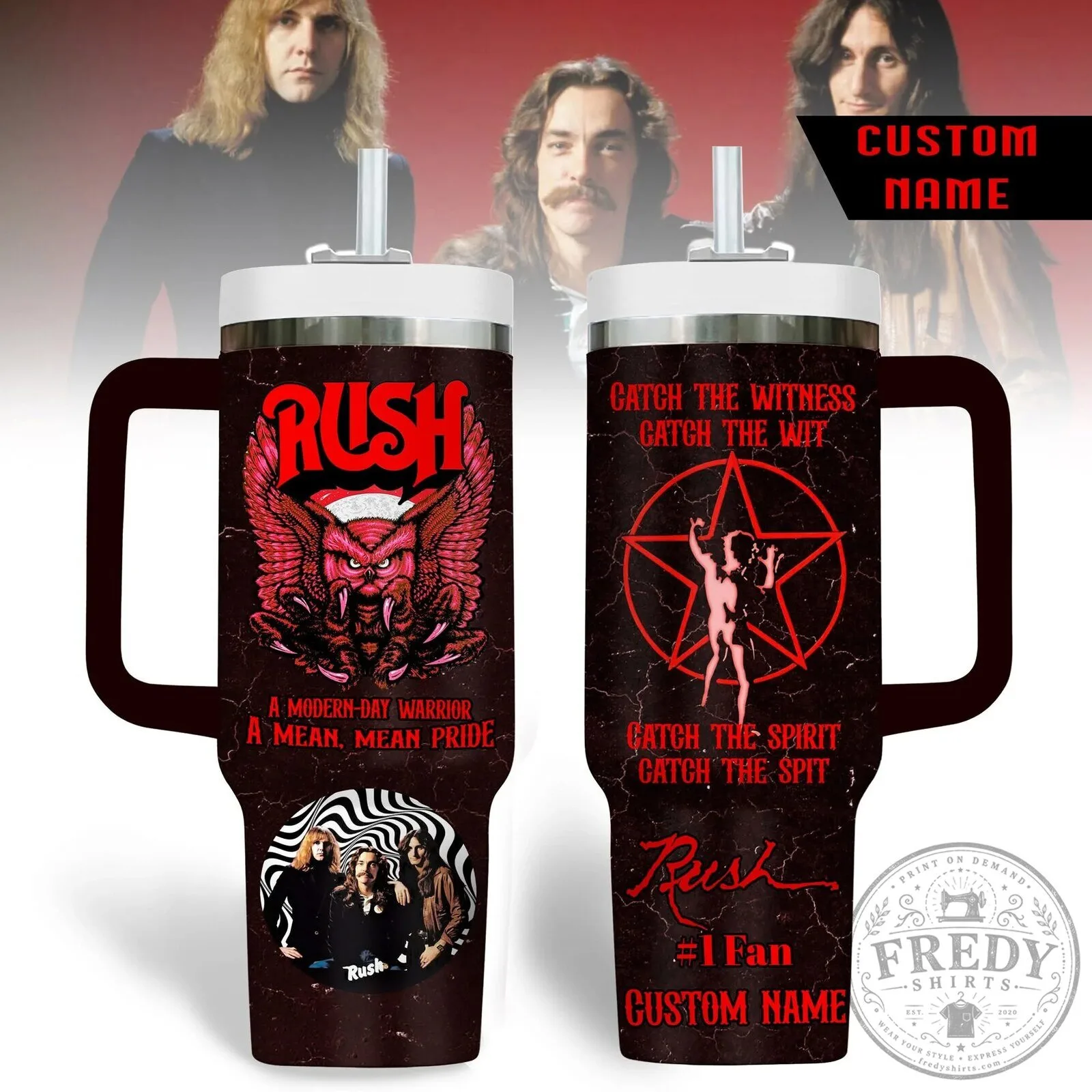 Rush Band Logo Album Art Music Fan Insulated Stainless Steel Tumbler