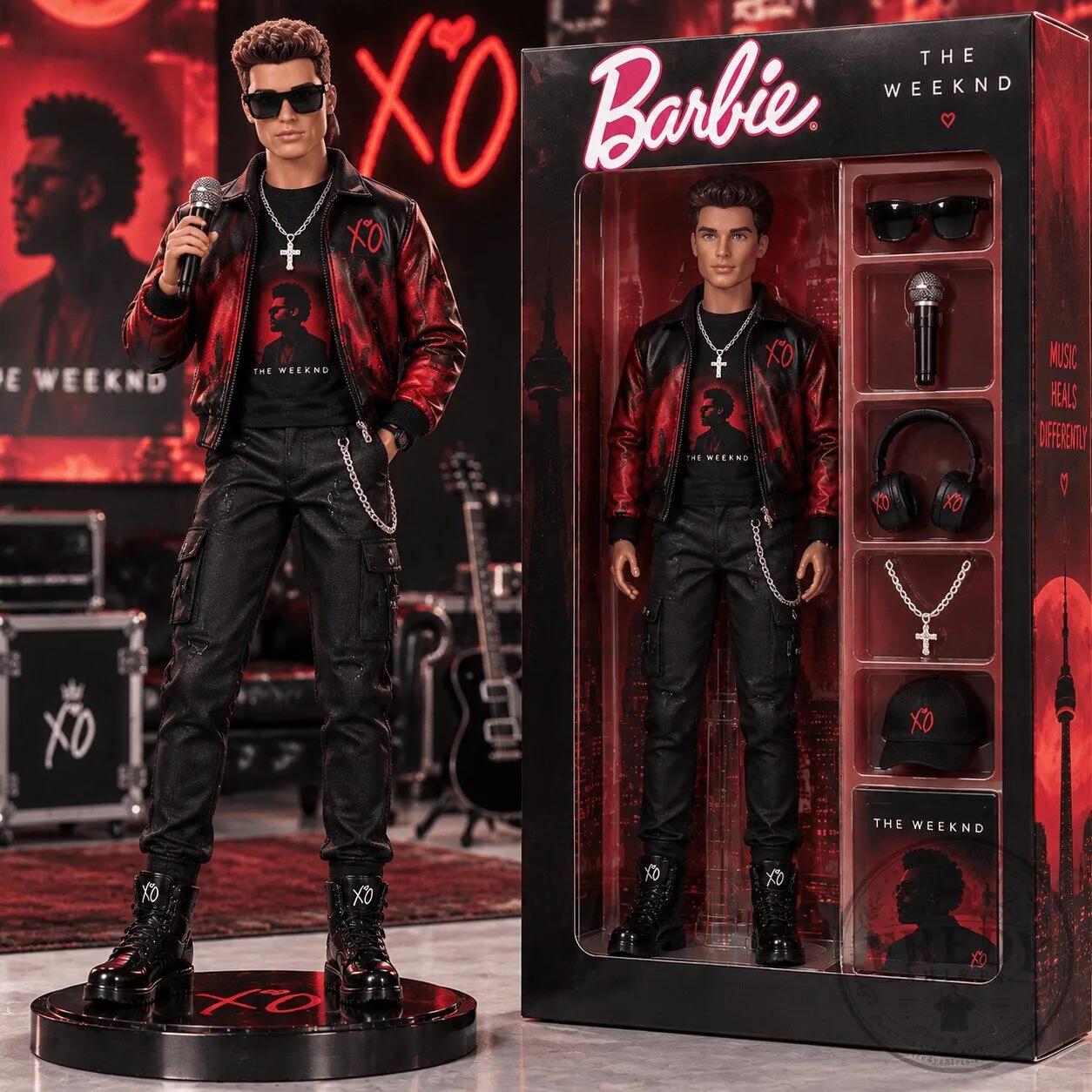 The Weeknd Barbie Doll Commemorative Action Figure Collectible Set