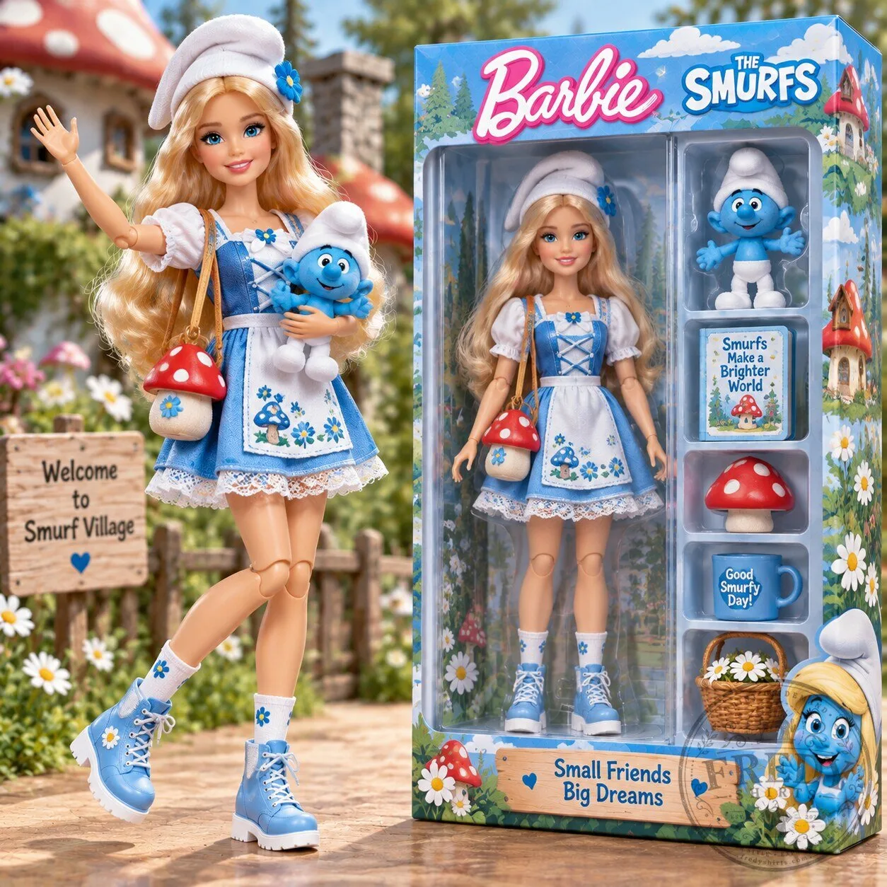 Barbie The Smurfs Smurfette Commemorative Collectible Doll with Accessories