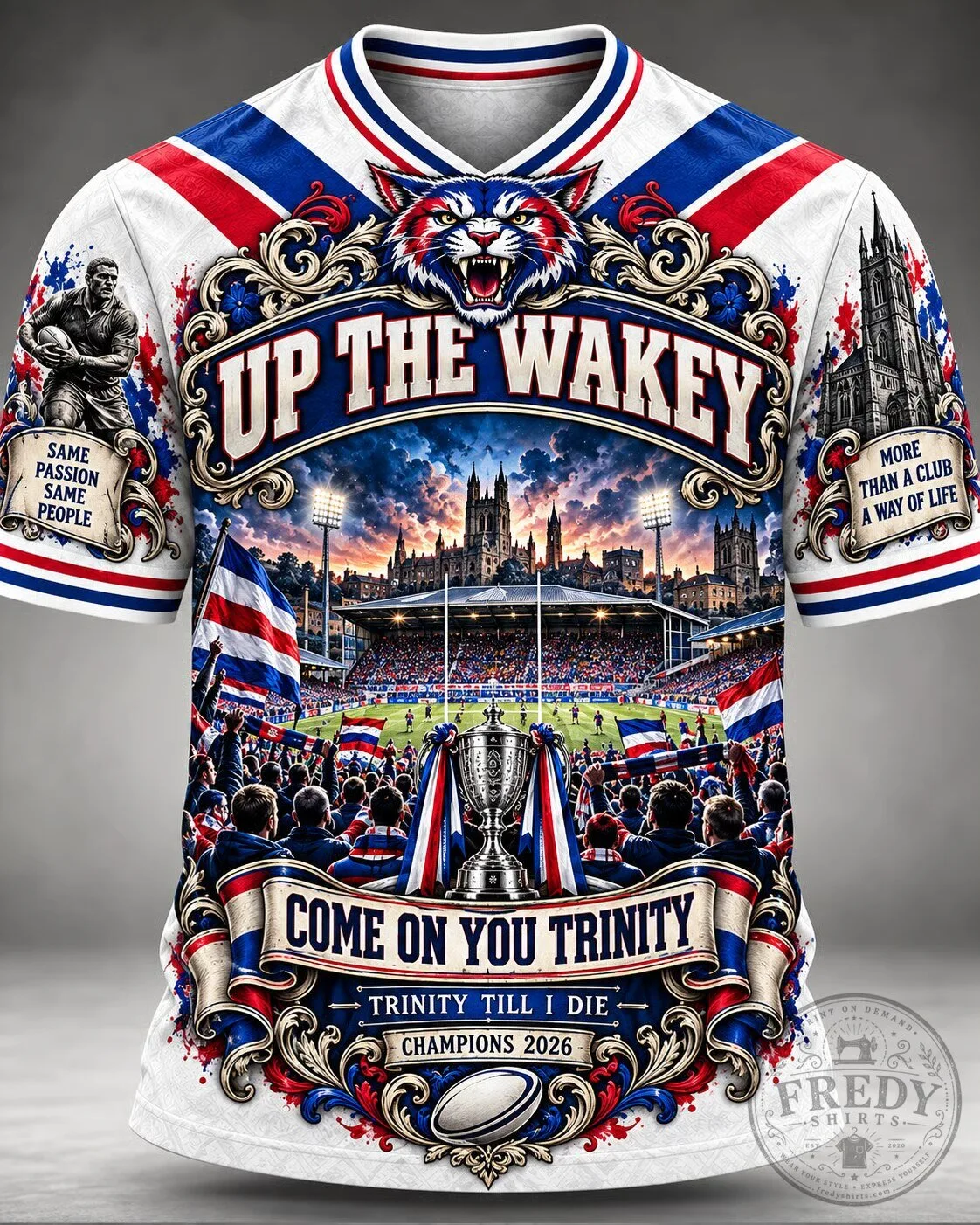 Wakefield Trinity Rugby League Football Club Fans Graphic Jersey