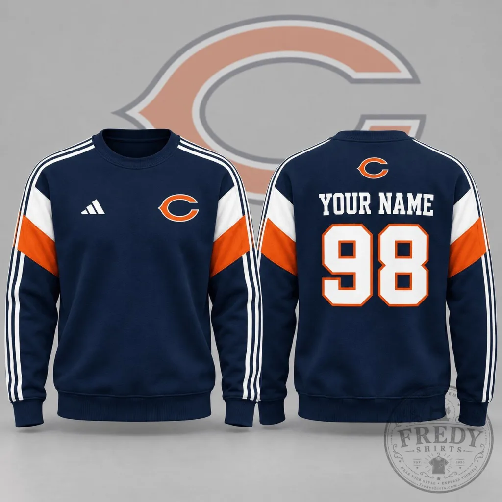 Chicago Bears National Football League Team Crest Personalized Name Number Sweatshirt