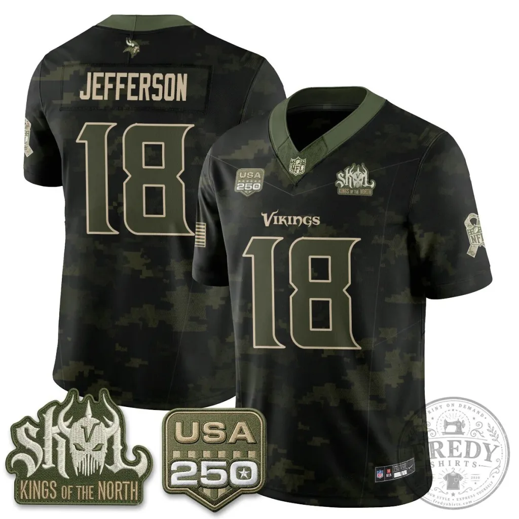 Justin Jefferson Salute to Service Jersey for Minnesota Vikings Football Fans