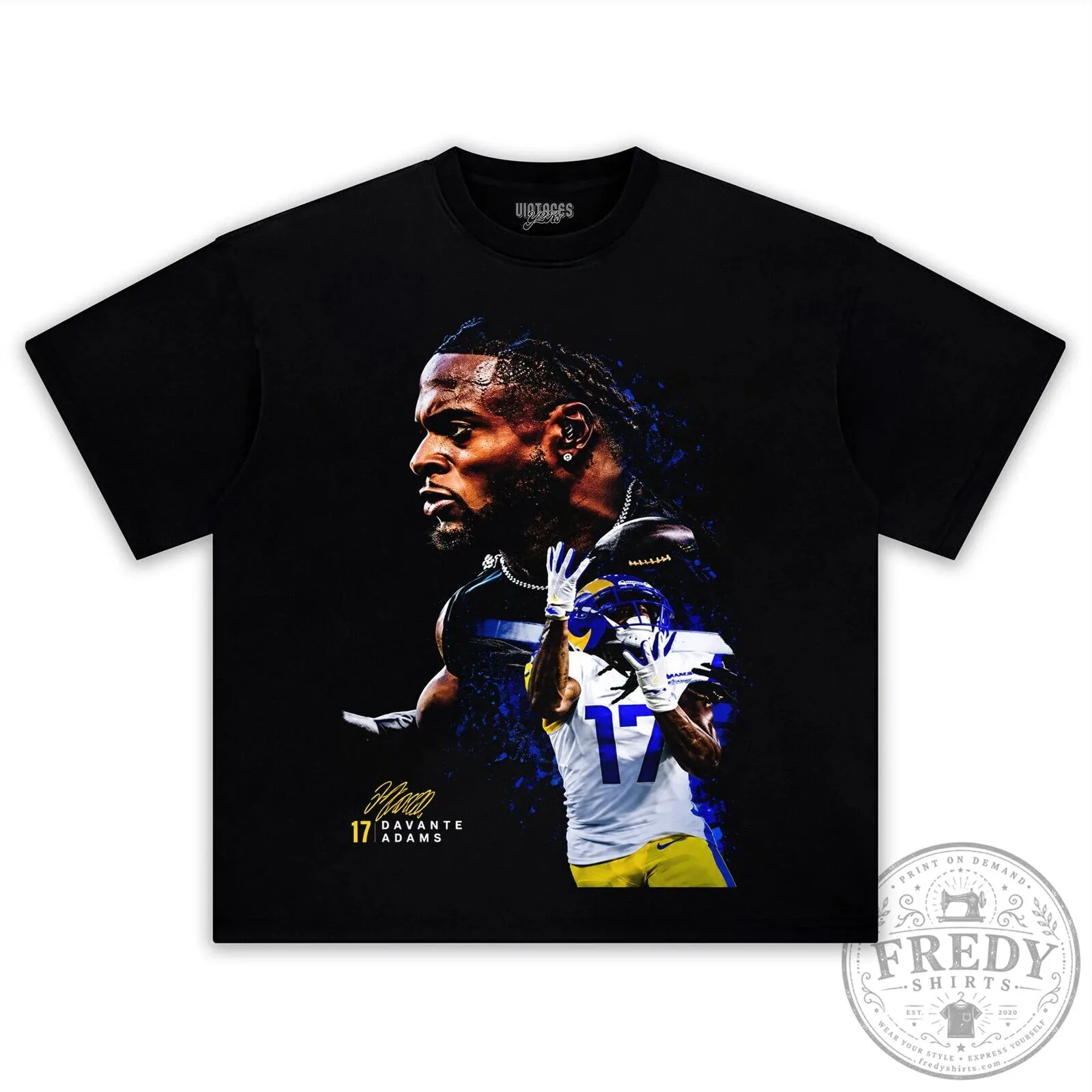 Davante Adams Football Player Graphic Black T-Shirt