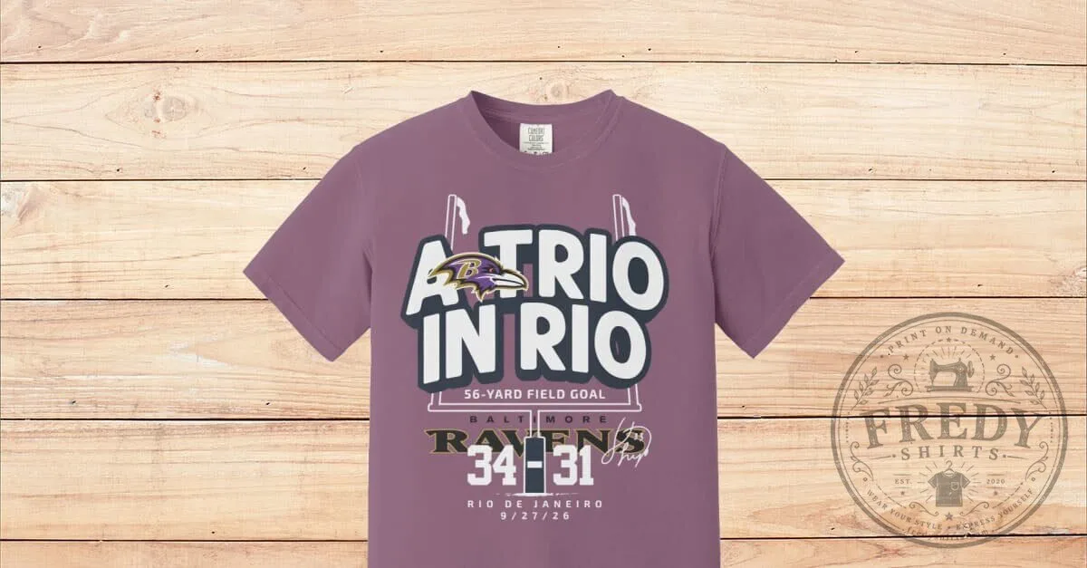 Baltimore Ravens A Trio In Rio 56 Yard Field Goal Purple T-Shirt