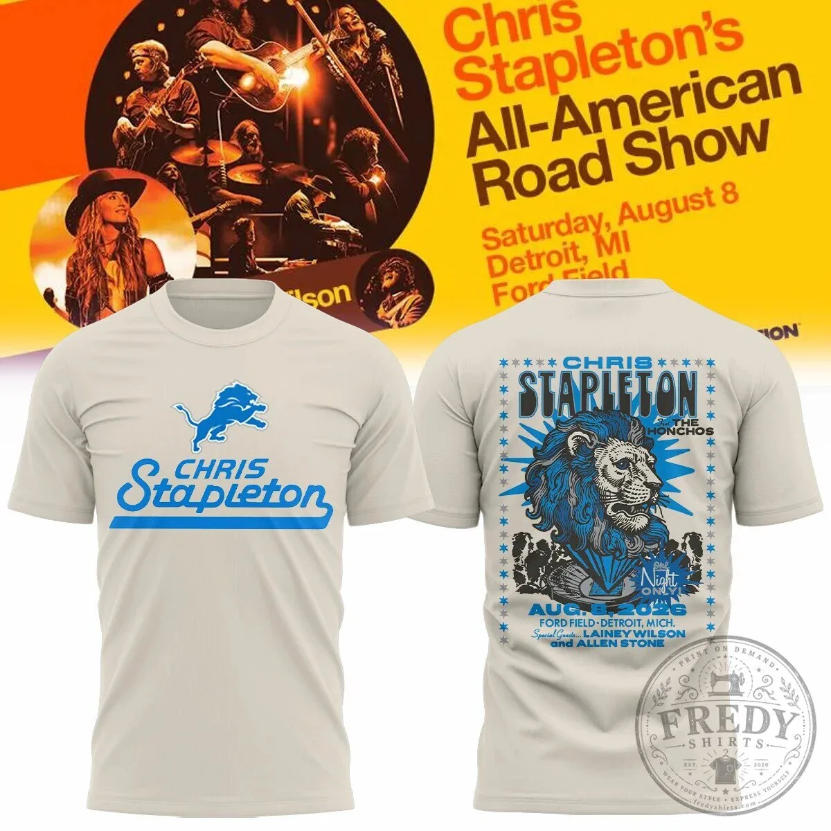Detroit Concert T-Shirt for Chris Stapleton's All-American Road Show