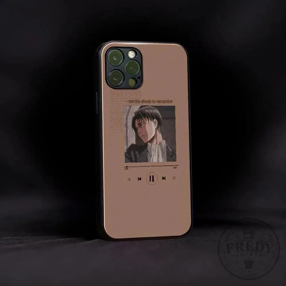 Attack on Titan Levi Ackerman Playlist Design iPhone Case