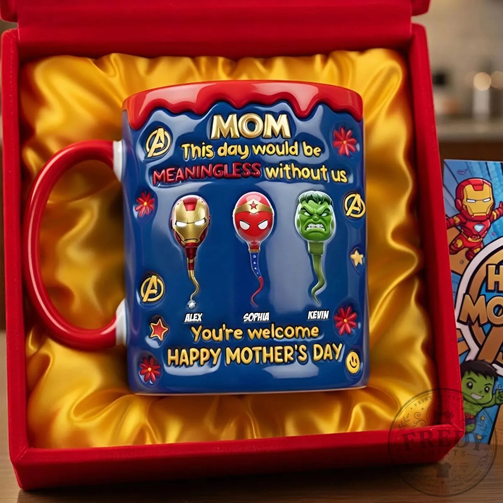 Personalized Marvel Avengers Superheroes Mom Meaningless Without Us Coffee Mug