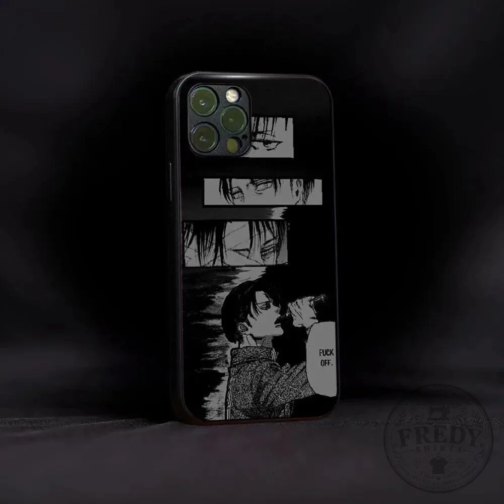 Levi Ackerman Attack On Titan Manga Art Black Phone Case