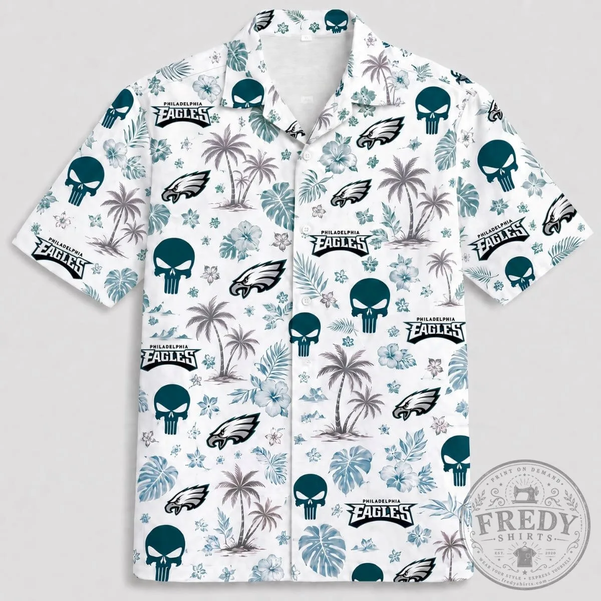 Philadelphia Eagles Fan Hawaiian Shirt NFL Skull Island Tropical