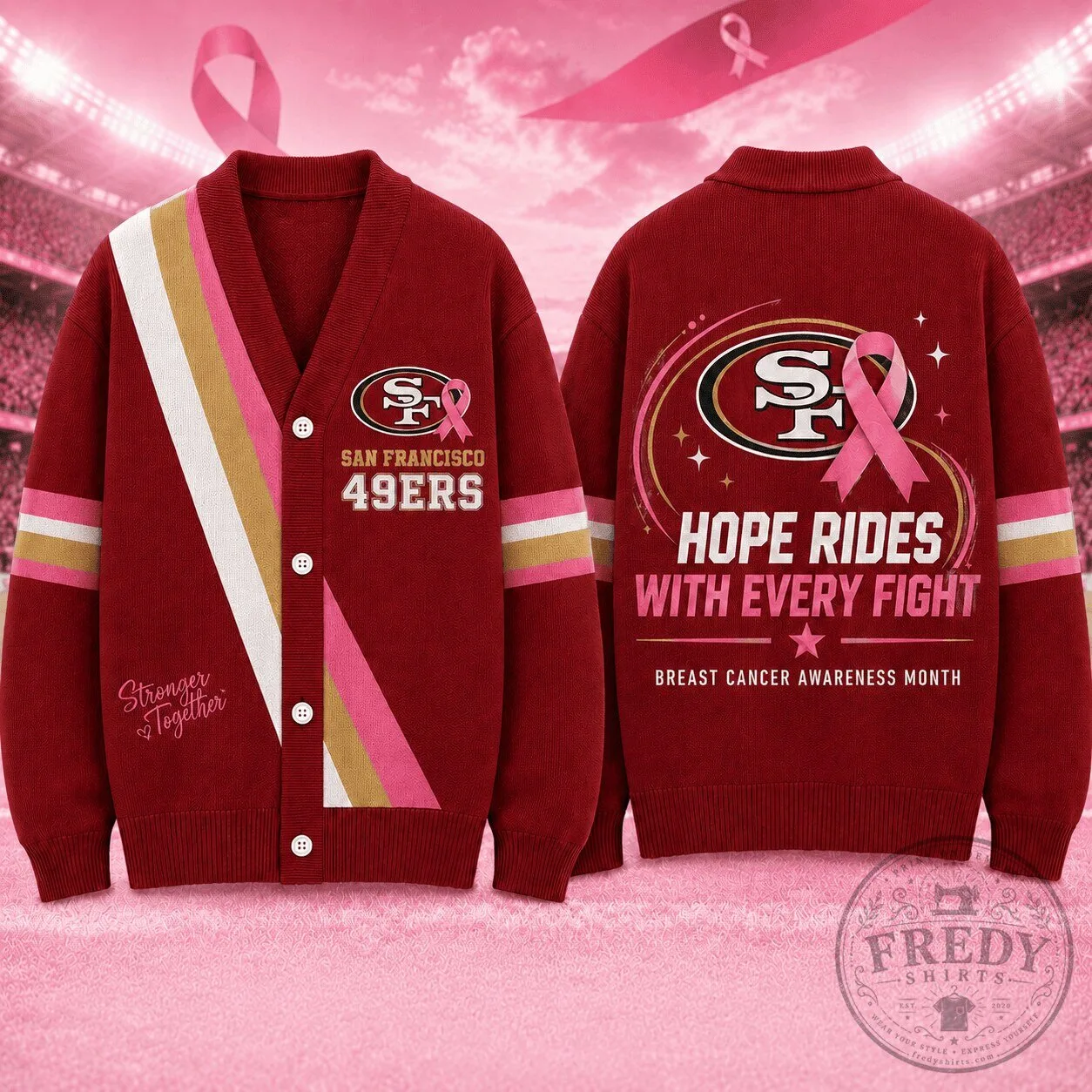 San Francisco 49ers Breast Cancer Awareness Month Cardigan