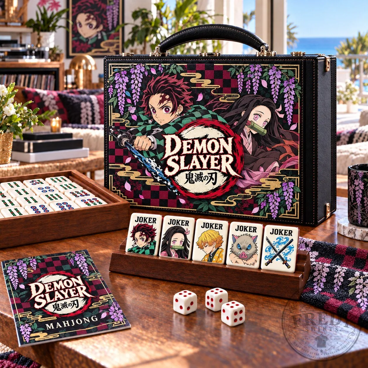 Demon Slayer Mahjong Game Set with Tanjiro and Nezuko Kamado 2 Demon Slayer Mahjong Game Set with Tanjiro and Nezuko Kamado