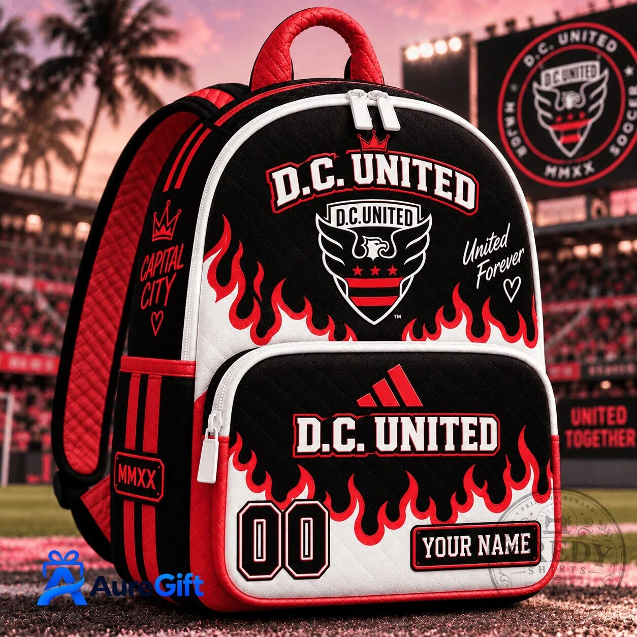 D.C. United Major League Soccer Personalized Quilted Backpack