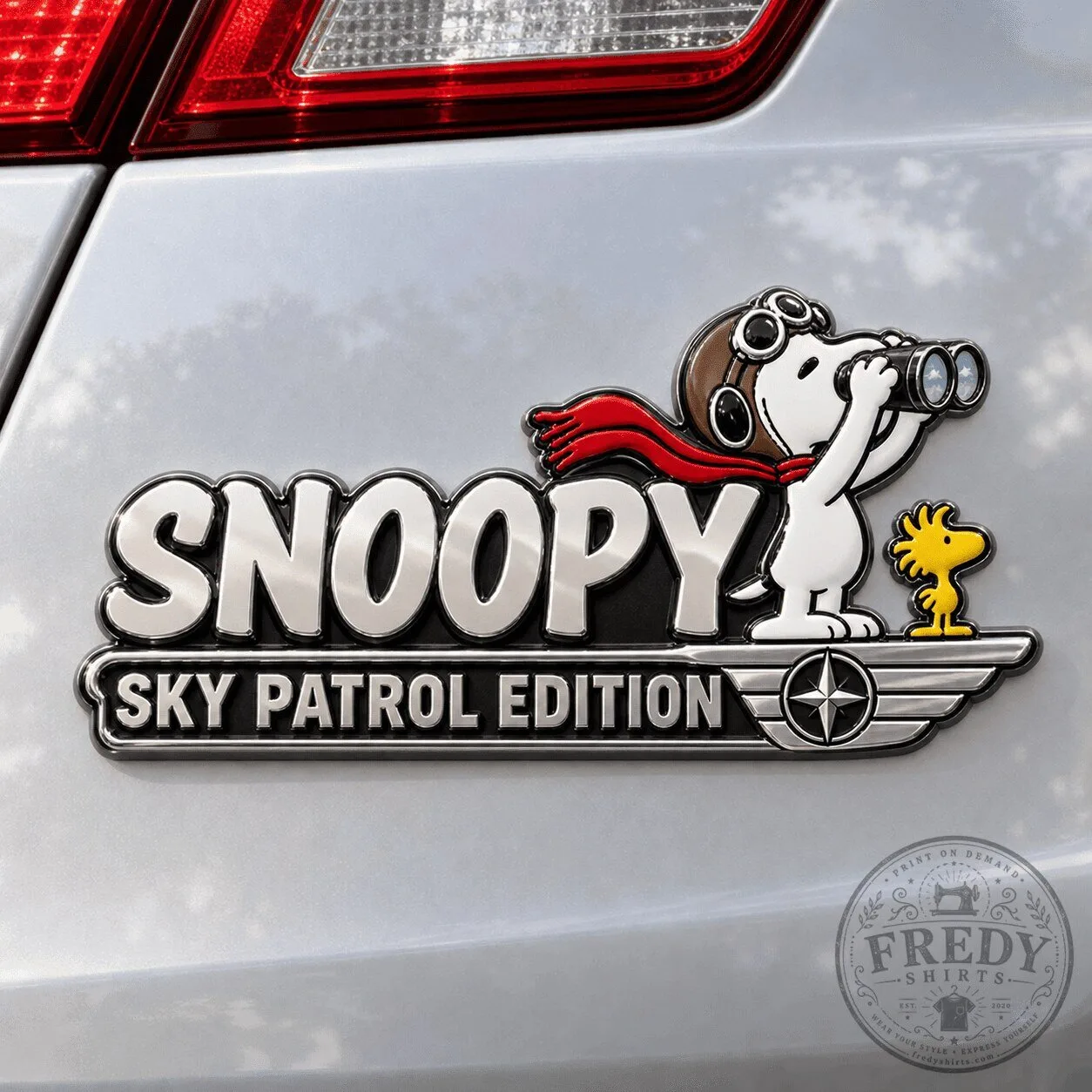 Snoopy Sky Patrol Edition Car Emblem Badge Decal