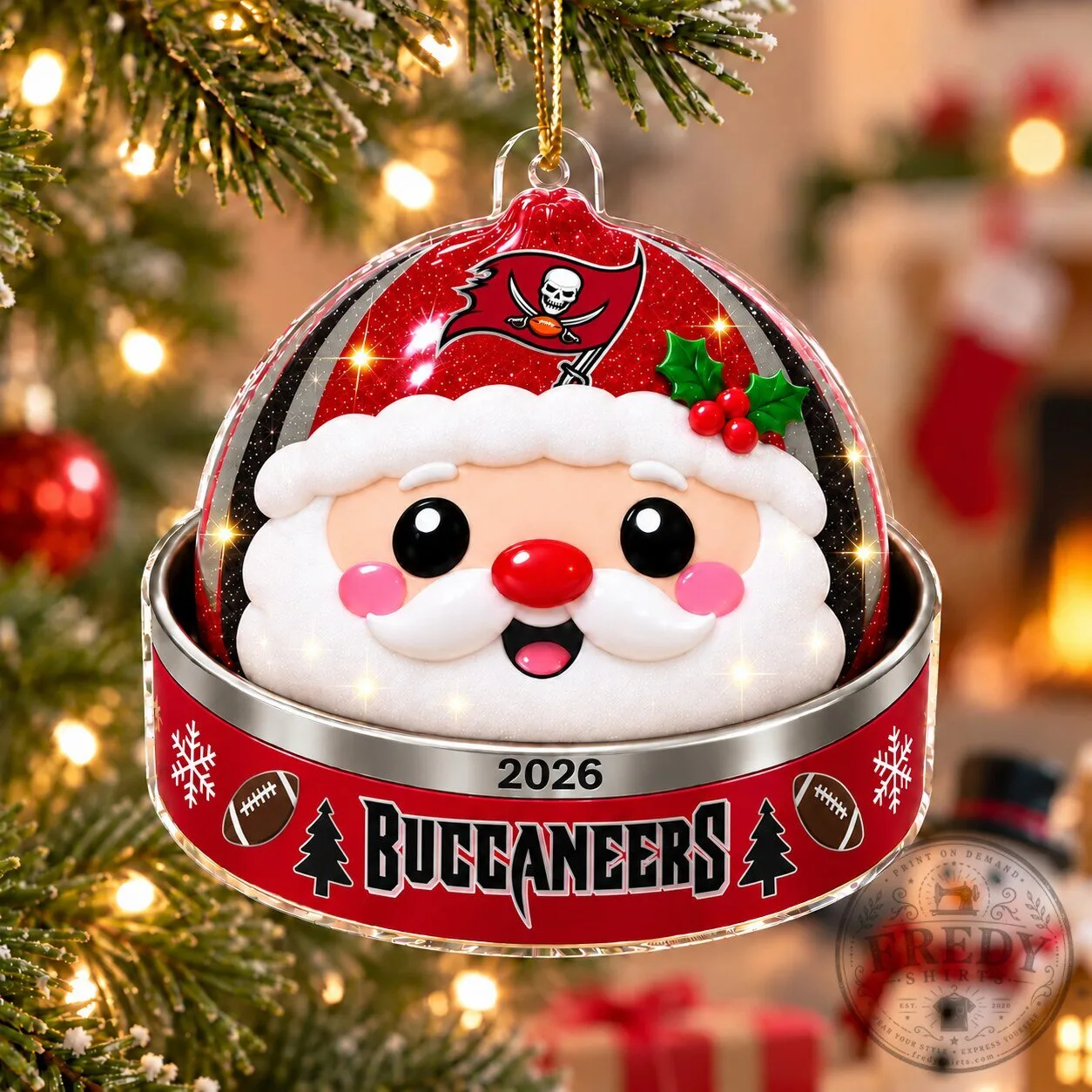 Tampa Bay Buccaneers Santa Claus Christmas Tree Ornament