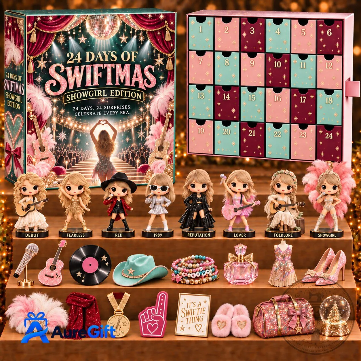 Taylor Swiftmas Showgirl Edition 24 Day Advent Calendar with Surprise Collectibles