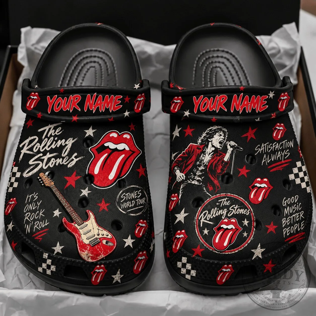 The Rolling Stones Personalized Rock and Roll Band Clogs Shoes