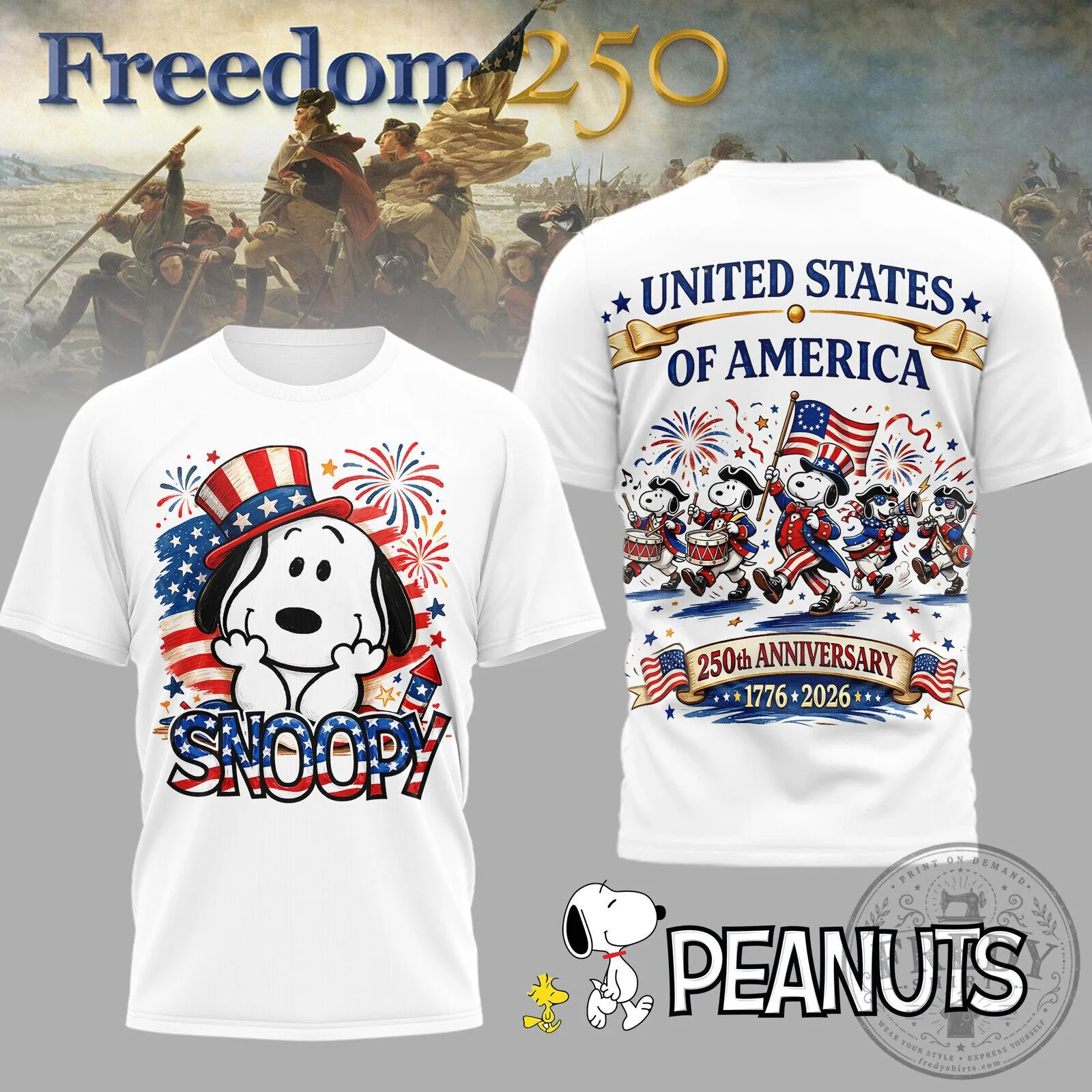 Fourth of July Snoopy Patriotic Stars Stripes 250th Anniversary T-Shirt 5 Fourth of July Snoopy Patriotic Stars Stripes 250th Anniversary T-Shirt