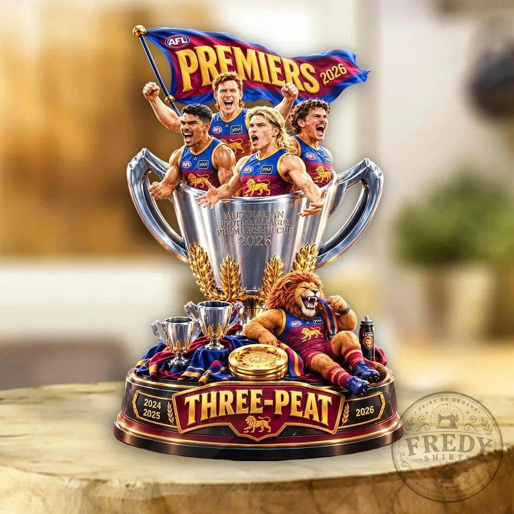 Brisbane Lions Australian Football League Premiers 2026 Three-Peat Commemorative Acrylic Plaque